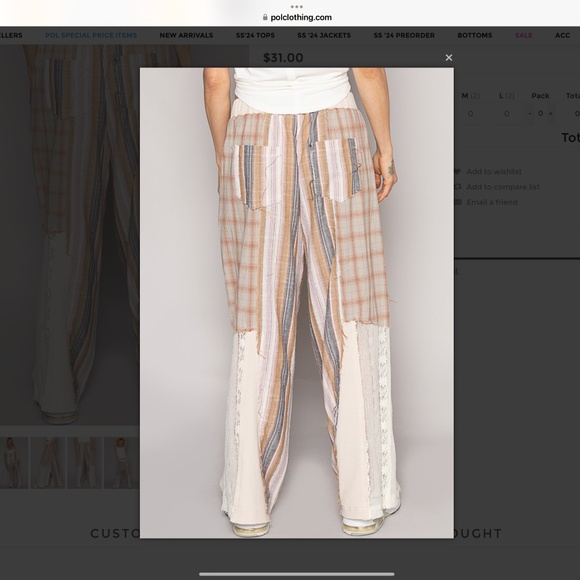 POL 💚 454 POL Plaid with Lace Detail Knit Pants SR21A - Picture 4 of 8